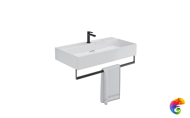 LO.trl.90\BLK.M Держатель для полотенец к раковинам LOGICA 90 с крепежом, черный матовый