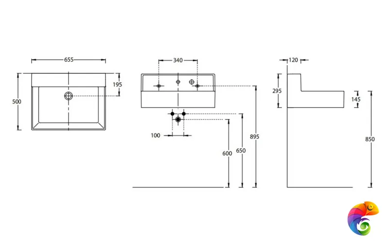 LO.M.wb.65 Раковина LOGICA M мебельная\подвесная cо встроенным смесителем 65, белая глянцевая
