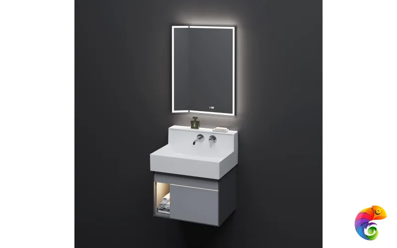 LO.M.wb.65 Раковина LOGICA M мебельная\подвесная cо встроенным смесителем 65, белая глянцевая