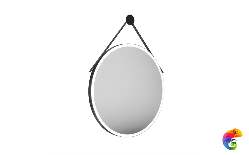 CO.mi.P.70/BLK Зеркало CONO 70 см, круглое с металличеким креплением к стене, цвет черный матовый
