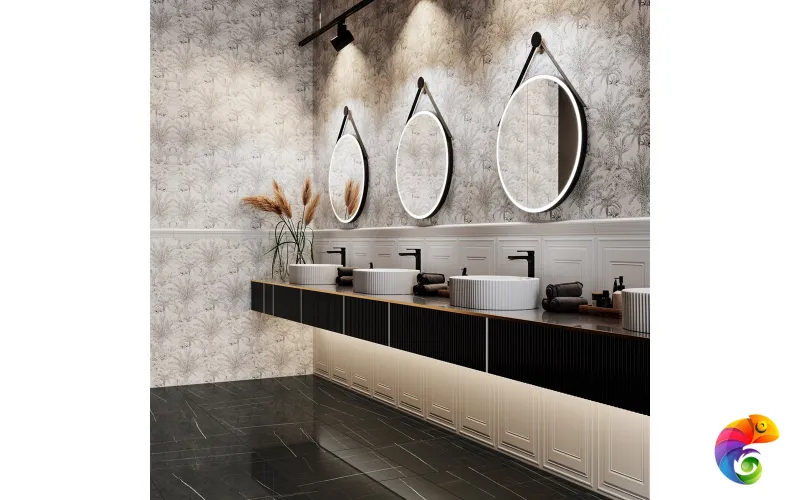 CO.mi.P.70/BLK Зеркало CONO 70 см, круглое с металличеким креплением к стене, цвет черный матовый