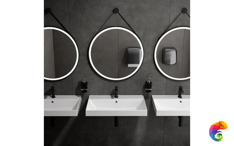 CO.mi.P.70/BLK Зеркало CONO 70 см, круглое с металличеким креплением к стене, цвет черный матовый