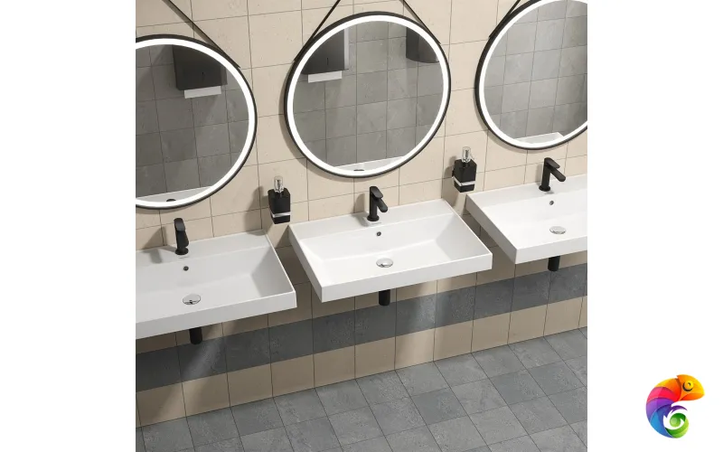 CO.mi.P.70/BLK Зеркало CONO 70 см, круглое с металличеким креплением к стене, цвет черный матовый