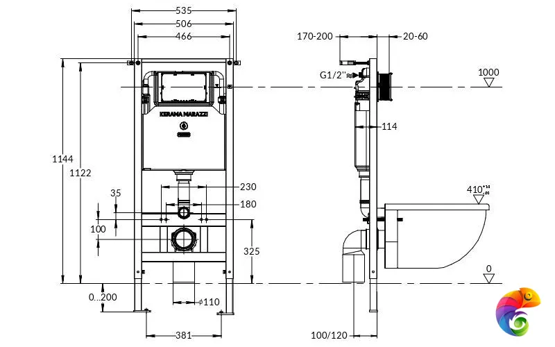 INST.PRO.WC Скрытая система инсталляции PRO для подвесного унитаза