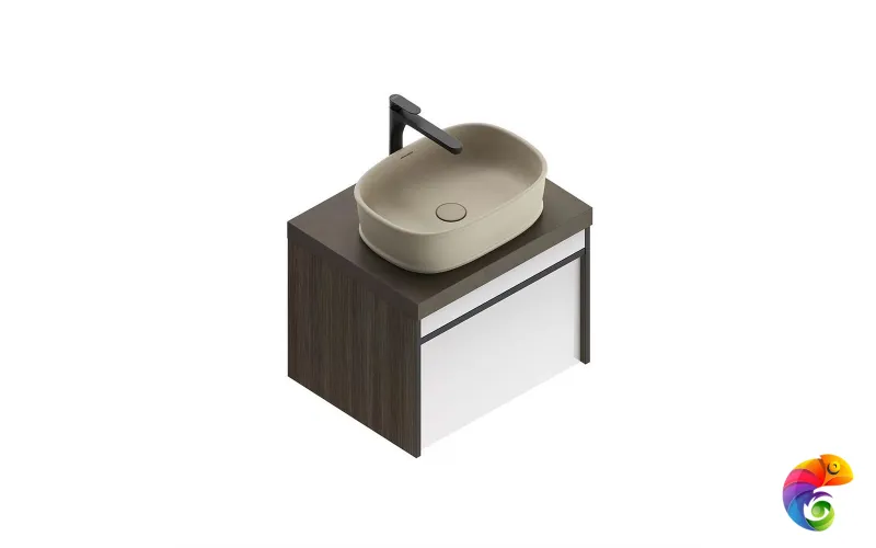 MOD.60.1+1/AR Тумба MODULA подвесная 60 с ящиком 1+1, арабика