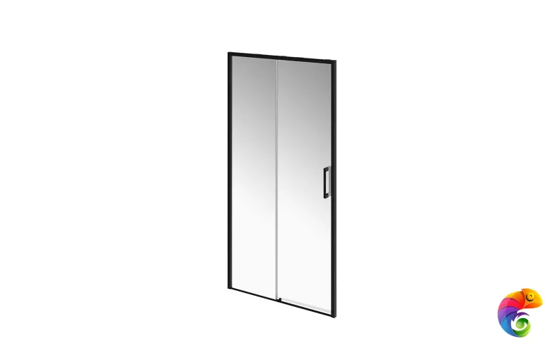 LN.100.SD.BLK.M Душевая дверь LINDO, раздвижная с функцией soft close, 100х195, матовый черный