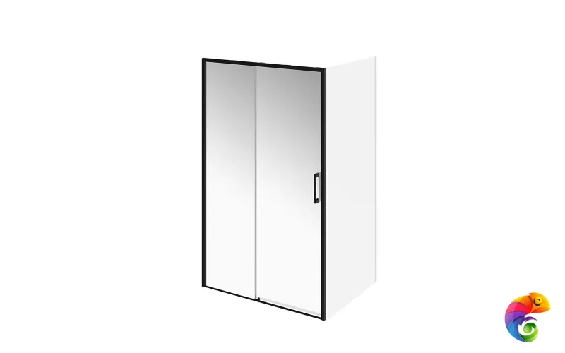 LN.120.SD.BLK.M Душевая дверь LINDO, раздвижная с функцией soft close, 120х195, матовый черный