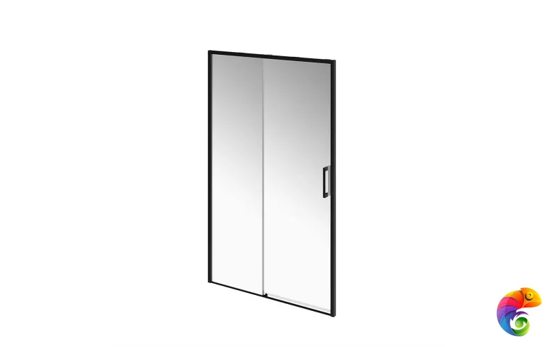 LN.120.SD.BLK.M Душевая дверь LINDO, раздвижная с функцией soft close, 120х195, матовый черный