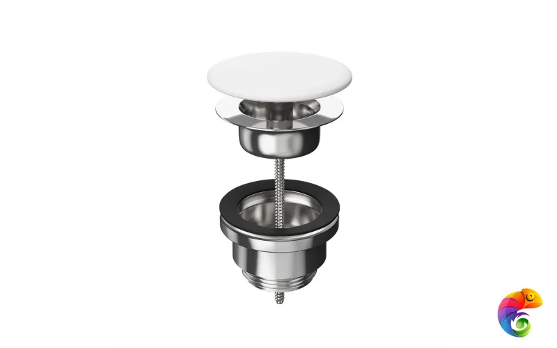 KMUNDr07MWh1 Донный клапан с керамической крышкой, белый матовый