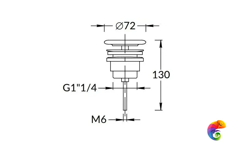 KMUNDr07MWh1 Донный клапан с керамической крышкой, белый матовый