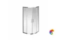 VE.90.RSD.CR Душевой уголок VETRO, раздвижной, четверть круга, 90х90х195, хром