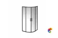 VE.90.RSD.BLK.M Душевой уголок VETRO, раздвижной, четверть круга, 90х90х195, матовый черный