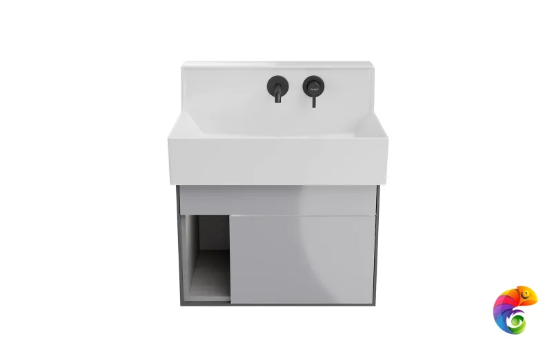 LO.M.65\GRAY Тумба LOGICA M подвесная 2 выдвижных ящика 65, серый