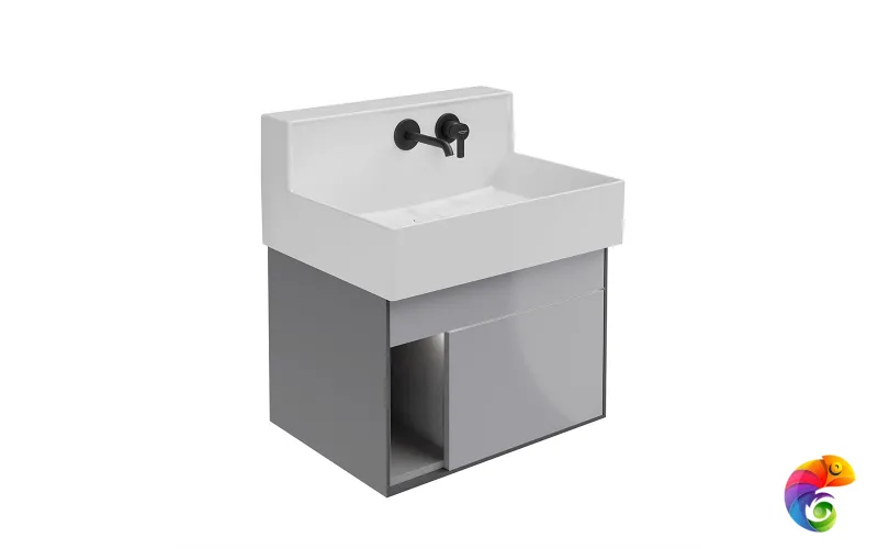 LO.M.65\GRAY Тумба LOGICA M подвесная 2 выдвижных ящика 65, серый