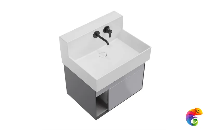 LO.M.65\GRAY Тумба LOGICA M подвесная 2 выдвижных ящика 65, серый