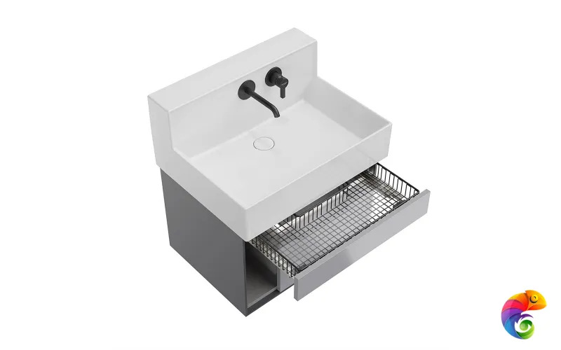 LO.M.65\GRAY Тумба LOGICA M подвесная 2 выдвижных ящика 65, серый