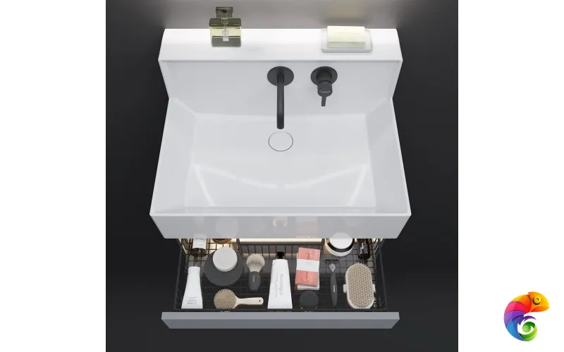 LO.M.65\GRAY Тумба LOGICA M подвесная 2 выдвижных ящика 65, серый