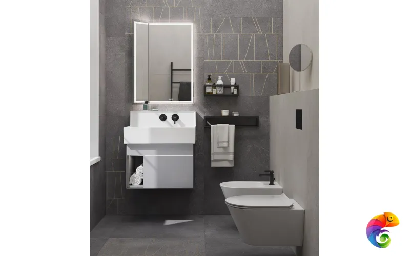 LO.M.65\GRAY Тумба LOGICA M подвесная 2 выдвижных ящика 65, серый