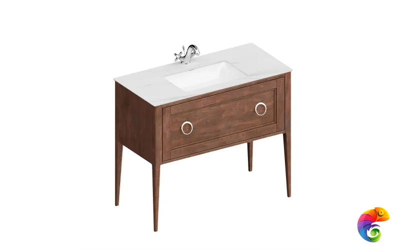 PL.CN.100.1\NUT.M Тумба PLAZA Classic NEO напольная 1 ящик 100, орех матовый