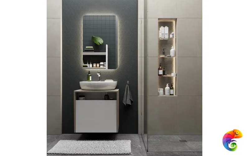 PRO.mi.55\WHT Зеркало PRO с подсветкой LED 55, белый глянцевый