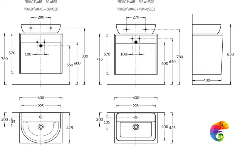 PRO.60.1\WHT Тумба PRO подвесная 1 ящик 60, белая глянцевая