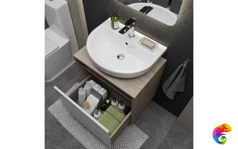 PRO.60.1\WHT Тумба PRO подвесная 1 ящик 60, белая глянцевая