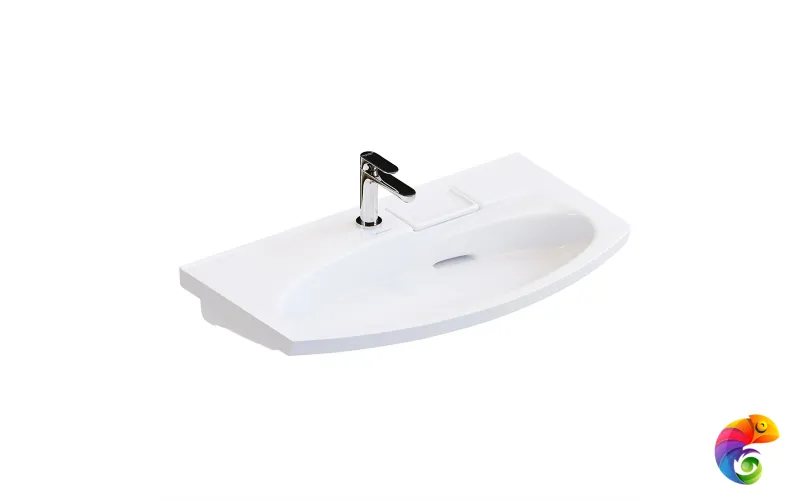 RV.wb.80 Раковина RIVA мебельная с крепежом 80, белая глянцевая