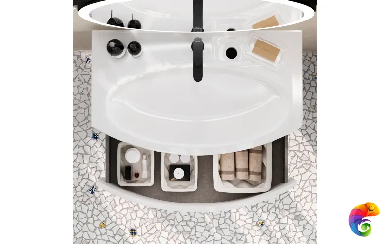 RV.wb.80 Раковина RIVA мебельная с крепежом 80, белая глянцевая