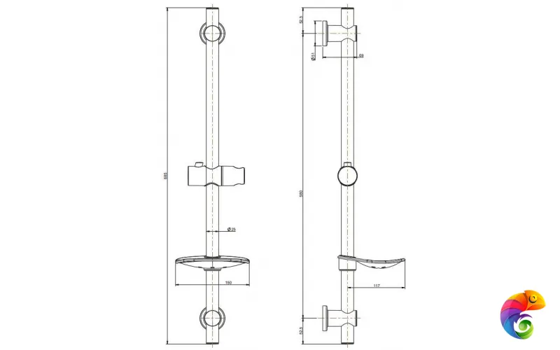 P4CR121KM Душевой гарнитур SONATA, хром