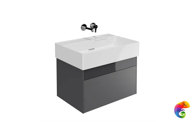 LOG.70.2/ST Тумба LOGICA подвесная 2 ящика 70 см, стальной серый