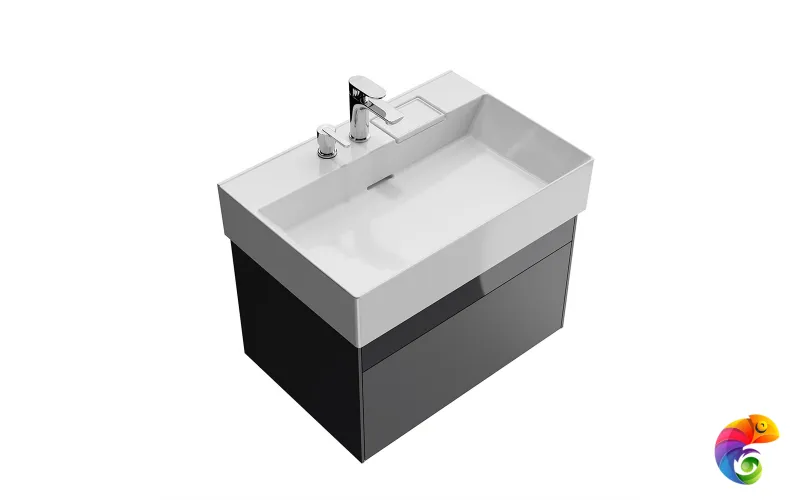 LOG.70.2/ST Тумба LOGICA подвесная 2 ящика 70 см, стальной серый