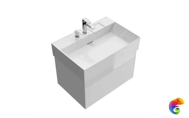 LOG.70.2/WHT Тумба LOGICA подвесная 2 ящика 70 см, белоснежный