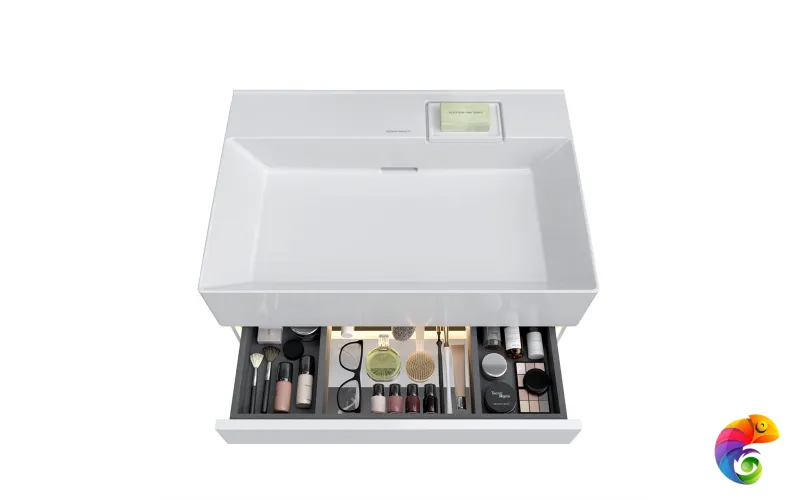 LOG.70.2/WHT Тумба LOGICA подвесная 2 ящика 70 см, белоснежный