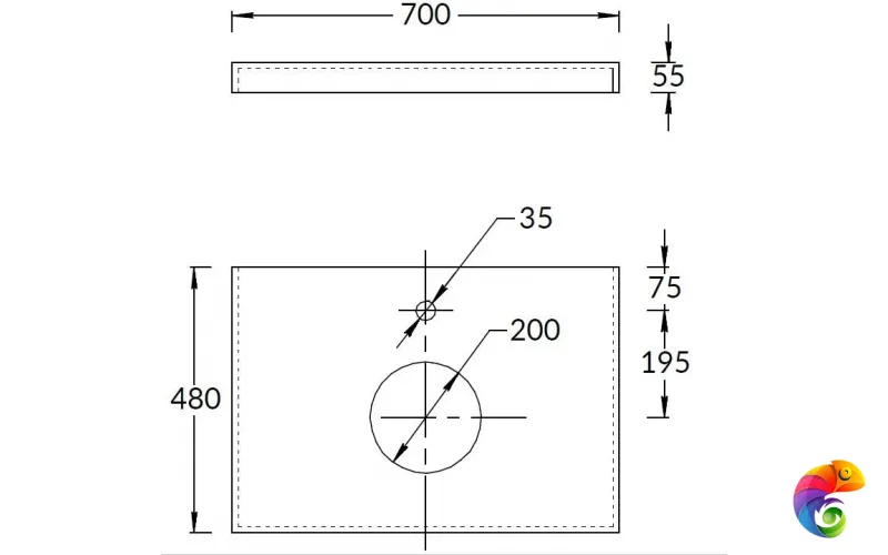 CN70.DD506920R Спец. изделие декоративное из керамогранита Про Чементо 70x48, бежевый матовый