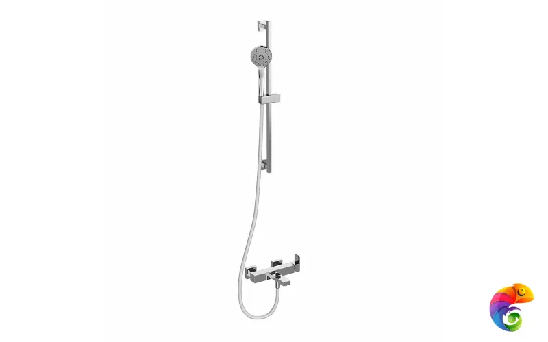 851KM.21.018 Душевая стойка FUTURA c ручной  круглой лейкой  и шлангом, без выхода для подачи воды, хром