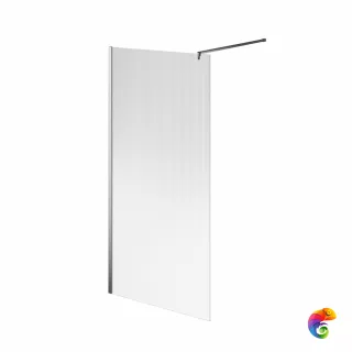 CT.100.WI.CR Душевая перегородка CRISTALLO с рифленым стеклом, 100х210, хром