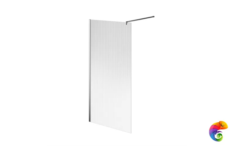 CT.100.WI.CR Душевая перегородка CRISTALLO с рифленым стеклом, 100х210, хром