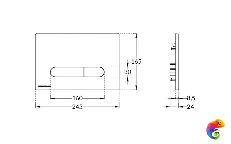 FP.PRO.BLK.M Кнопка управления для скрытых систем инсталляции PRO, черный матовый