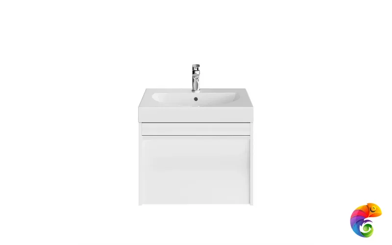 MOD.60.1+1/WHT Тумба MODULA подвесная 60 с ящиком 1+1, белая глянцевая