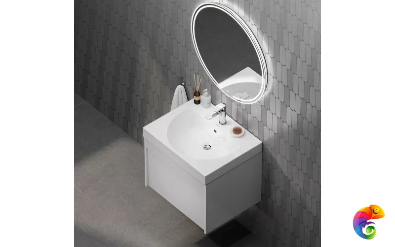 MOD.60.1+1/WHT Тумба MODULA подвесная 60 с ящиком 1+1, белая глянцевая