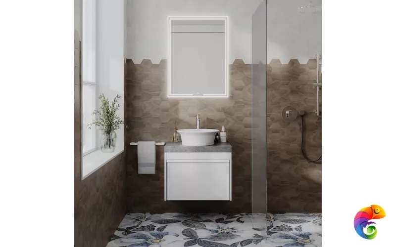 MOD.60.1+1/WHT Тумба MODULA подвесная 60 с ящиком 1+1, белая глянцевая