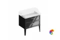 PO.M.80.2/BLK Тумба POMPEI напольная с 2 ящиками 80, черная глянцевая