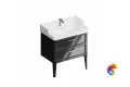 PO.M.80.2/BLK Тумба POMPEI напольная с 2 ящиками 80, черная глянцевая