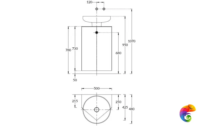 KMCACb50MMp0 Тумба-модуль CARAVAN под раковину со столешницей без боковин, подвесная 50, марокканский гранатовый