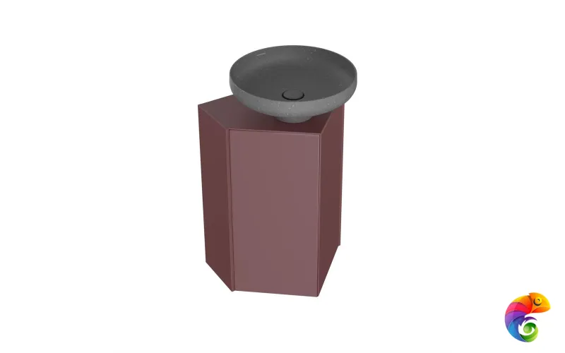 KMCACb50MMp0 Тумба-модуль CARAVAN под раковину со столешницей без боковин, подвесная 50, марокканский гранатовый