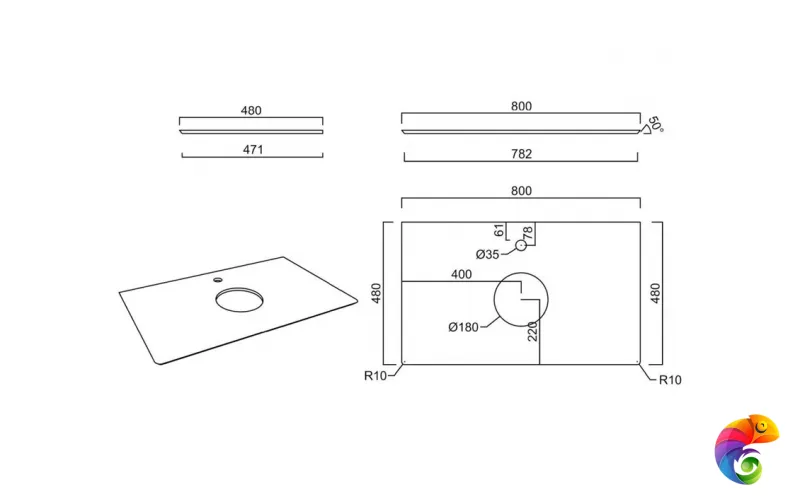 KM6012G0471RP80Tc2 Спец. изделие декоративное для накладных раковин Бричиола 80 см, белый натуральный