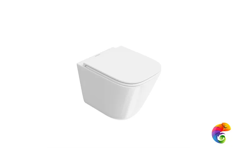 CU.T.wc.02 Унитаз Кубо Торнадо подвесной с системой смыва торнадо с крепежом и сиденьем, белый глянцевый