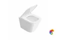 CU.T.wc.02 Унитаз Кубо Торнадо подвесной с системой смыва торнадо с крепежом и сиденьем, белый глянцевый