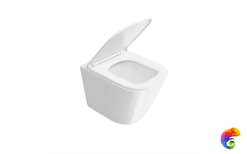 CU.T.wc.02 Унитаз Кубо Торнадо подвесной с системой смыва торнадо с крепежом и сиденьем, белый глянцевый