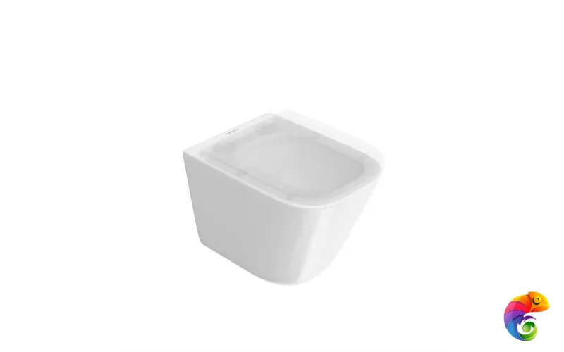 CU.T.wc.02 Унитаз Кубо Торнадо подвесной с системой смыва торнадо с крепежом и сиденьем, белый глянцевый